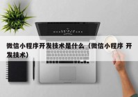 微信小程序开发技术是什么（微信小程序 开发技术）