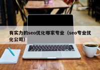 有实力的seo优化哪家专业（seo专业优化公司）