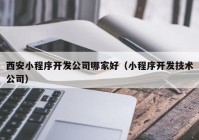 西安小程序开发公司哪家好（小程序开发技术公司）