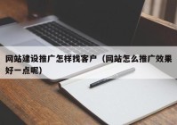 网站建设推广怎样找客户（网站怎么推广效果好一点呢）