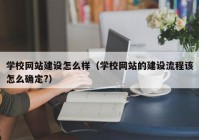 学校网站建设怎么样（学校网站的建设流程该怎么确定?）