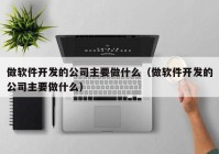 做软件开发的公司主要做什么（做软件开发的公司主要做什么）