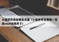 小程序开发收费及方案（小程序开发费用一览表mu4华网天下）