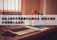 微信小程序开发需要什么知识点（微信小程序开发需要什么技术）