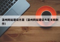 温州网站建设方案（温州网站建设方案文档制作）