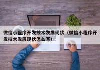 微信小程序开发技术发展现状（微信小程序开发技术发展现状怎么写）