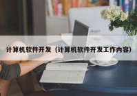 计算机软件开发（计算机软件开发工作内容）