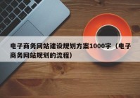 电子商务网站建设规划方案1000字（电子商务网站规划的流程）