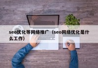 seo优化等网络推广（seo网络优化是什么工作）