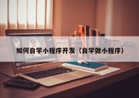 如何自学小程序开发（自学做小程序）