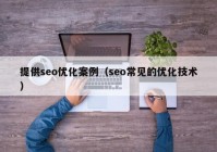 提供seo优化案例（seo常见的优化技术）