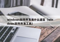 windows软件开发用什么语言（windows软件开发工具）