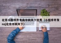 北京小程序开发商华网天下优秀（小程序开发nzj北京华网天下）