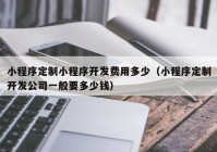 小程序定制小程序开发费用多少（小程序定制开发公司一般要多少钱）