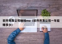 软件开发公司赚钱ma（软件开发公司一年能赚多少）