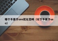 哪个不属于seo优化范畴（以下不属于seo）