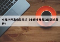 小程序开发功能需求（小程序开发功能需求分析）