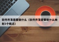 软件开发需要做什么（软件开发需要做什么映射3个概念）