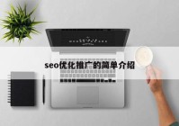 seo优化推广的简单介绍