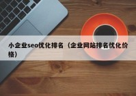 小企业seo优化排名（企业网站排名优化价格）